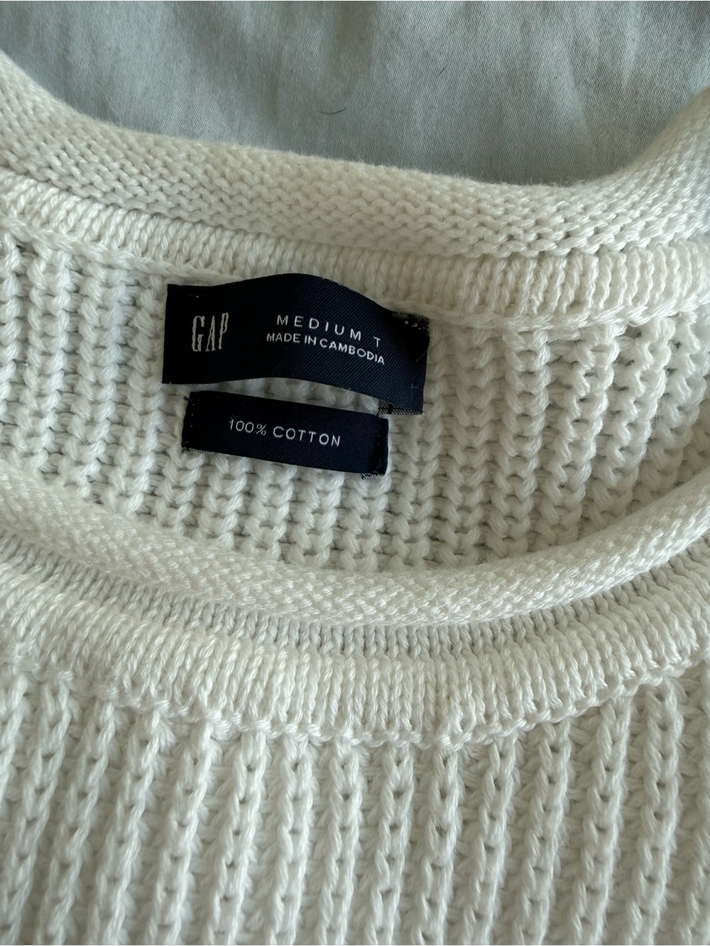 GAP 100% Cotton Oversized Americana Crop Sweater Size Medium Tall - Picture 3 of 8